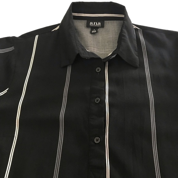 A.N.A.  A New Approach Black and White Shirt Dress - Picture 7 of 15